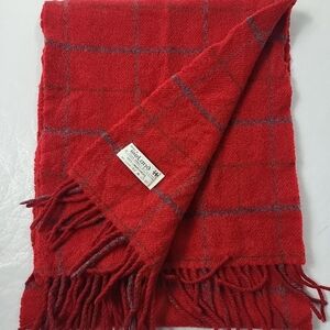 Lambswool Scarf John Hanly Made in Ireland Plaid 56"X 10”
